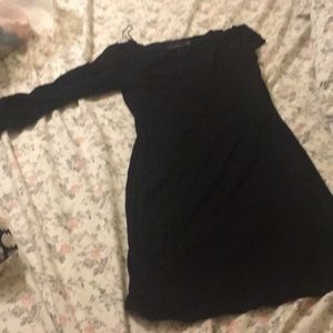 Cynthia Rowley black cocktail dress one sleeve